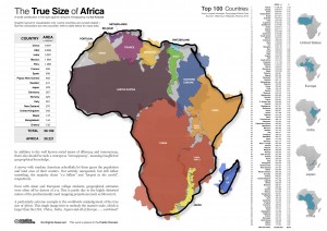 La taille comparée de l'Afrique